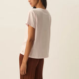 T-shirt en pur coton broderie coquillage Iliana - Rose poudré - DES PETITS HAUTS