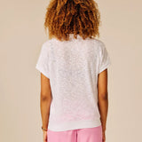 T-shirt fluide col V en maille légère Dirda - SUN VALLEY FEMME