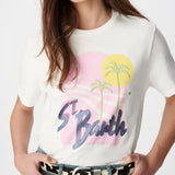T-shirt imprimé à motif vagues et palmiers Raphae - Blanc cassé - IKKS WOMEN