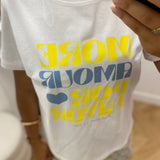 T-shirt imprimé message retro en pur coton Bliss - Blanc - C'EST BEAU LA VIE