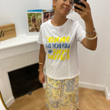 T-shirt imprimé message retro en pur coton Bliss - Blanc - C'EST BEAU LA VIE