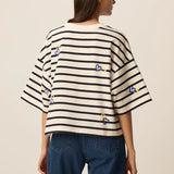 T-shirt marinière boxy Fionna - Indigo & Beurre - DES PETITS HAUTS