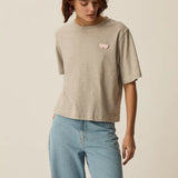 T-shirt oversize en coton Jerrypatch - Gris chiné - DES PETITS HAUTS