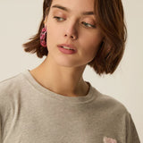 T-shirt oversize en coton Jerrypatch - Gris chiné - DES PETITS HAUTS
