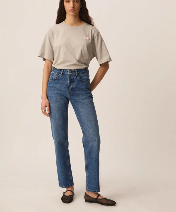 T-shirt oversize en coton Jerrypatch - Gris chiné - DES PETITS HAUTS