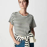 T-shirt oversize marinière pailleté B310195 - Marine - IKKS WOMEN