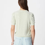T-shirt pailleté à manches froncées B310555 - Amande irisé - IKKS WOMEN