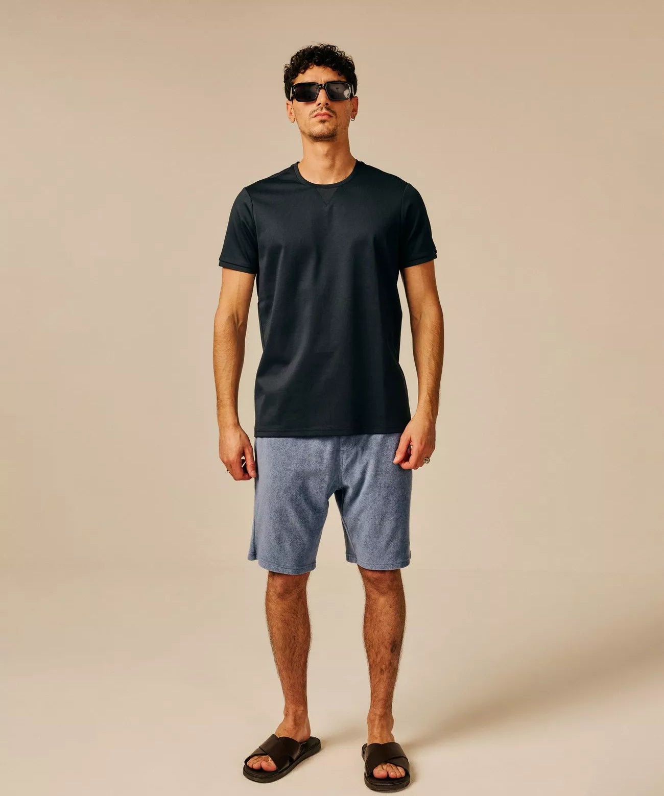 T-shirt uni été léger respirant Cabera - Marine foncé - SUN VALLEY HOMME