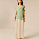 T-shirt uni oversize col V Pecetto - SUN VALLEY FEMME