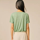 T-shirt uni oversize col V Pecetto - SUN VALLEY FEMME