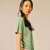 T-shirt uni oversize col V Pecetto - SUN VALLEY FEMME
