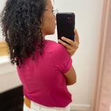 T-shirt col rond Flowers logo Amour - Grenadine - C'EST BEAU LA VIE