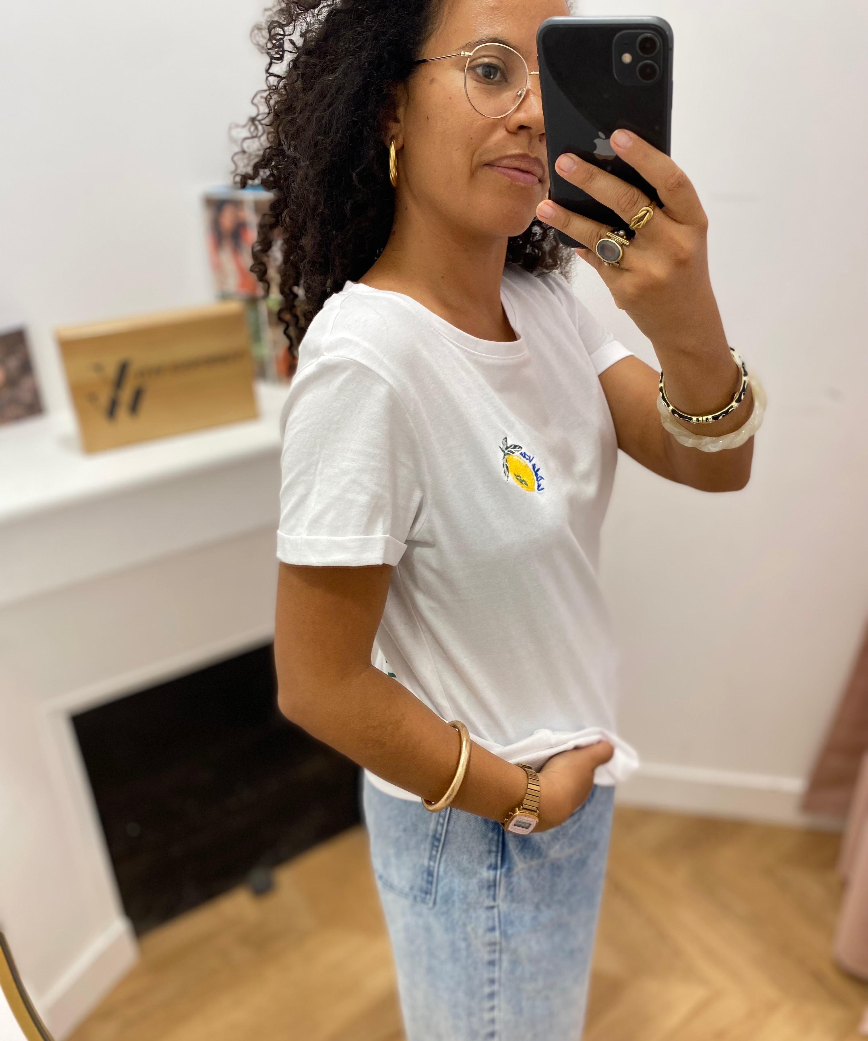 T-shirt à print à manches courtes Bellisima - Blanc - C'EST BEAU LA VIE !