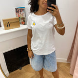 T-shirt à print à manches courtes Bellisima - Blanc - C'EST BEAU LA VIE !