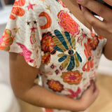 T-shirt manches courtes à motif floral Esoteric - Blanc - LOLA ESPELETA