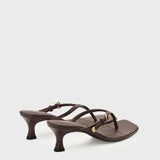Tongs à talon chic en cuir Fifi - Brownie - FABIENNE CHAPOT