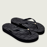 Tongs compensées à motif carreaux Tilda - Noir - BARBOUR FEMME