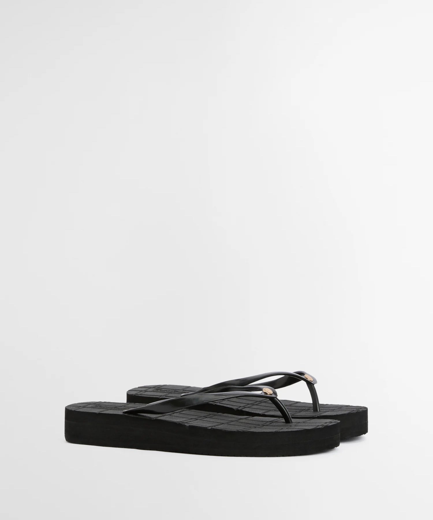Tongs compensées à motif carreaux Tilda - Noir - BARBOUR FEMME