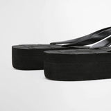 Tongs compensées à motif carreaux Tilda - Noir - BARBOUR FEMME