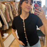 Top en maille côtelée chic Kleo - Noir - DES PETITS HAUTS
