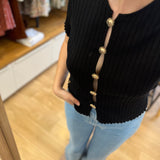 Top en maille côtelée chic Kleo - Noir - DES PETITS HAUTS