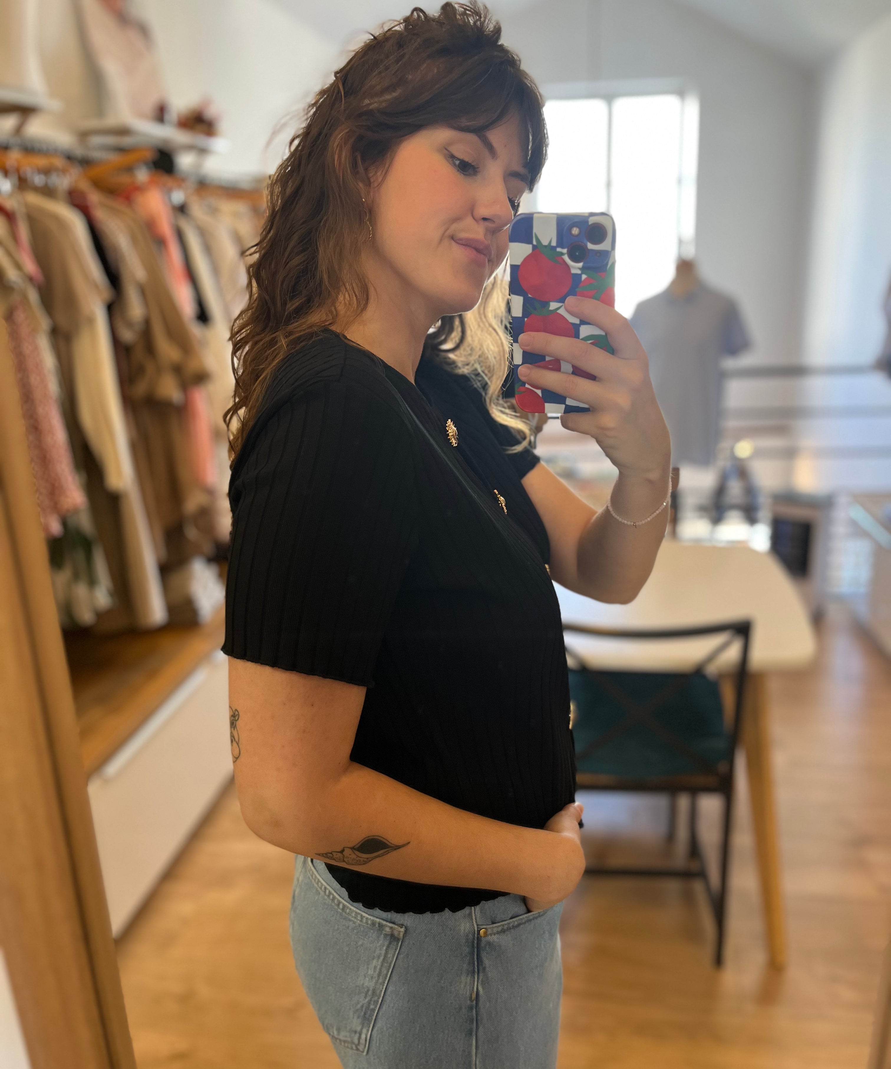 Top en maille côtelée chic Kleo - Noir - DES PETITS HAUTS
