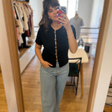 Top en maille côtelée chic Kleo - Noir - DES PETITS HAUTS