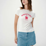 Top ajusté en jersey de coton à message Wrenley - Fuchsia - GRACE & MILA