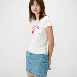 Top ajusté en jersey de coton à message Wrenley - Fuchsia - GRACE & MILA
