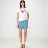 Top ajusté en jersey de coton à message Wrenley - Fuchsia - GRACE & MILA