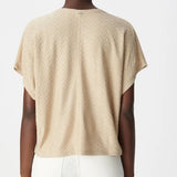 Top col V loose en tricot lurex B310635 - Champagne - IKKS WOMEN