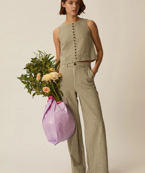 Top sans manches à carreaux boutonné Ugo - Vichy - DES PETITS HAUTS
