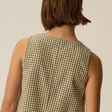 Top sans manches à carreaux boutonné Ugo - Vichy - DES PETITS HAUTS