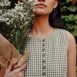 Top sans manches à carreaux boutonné Ugo - Vichy - DES PETITS HAUTS