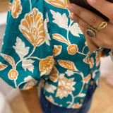 Blouse col V à manches courtes motif floraux Vahe - Vert - GRACE & MILA