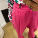 Pantalon de tailleur large à plis - Fushia - GRACE & MILA