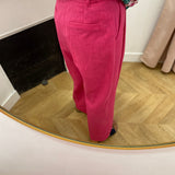 Pantalon de tailleur large à plis - Fushia - GRACE & MILA