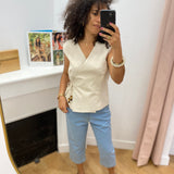 Top sans manches cache-coeur Veya - Naturel - LA PETITE ETOILE