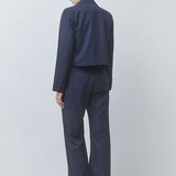 Vue de dos de la veste courte bleu nuit SUNCOO FEMME Dexter