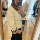 Veste courte détails tartan Beadnell - Perle claire & beige - BARBOUR FEMME