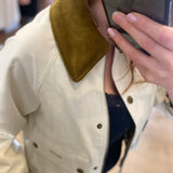 Veste courte détails tartan Beadnell - Perle claire & beige - BARBOUR FEMME