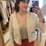 Veste courte matelassée à motifs Ypala - Beige clair - SUN VALLEY FEMME