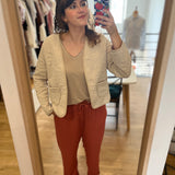 Veste courte matelassée à motifs Ypala - Beige clair - SUN VALLEY FEMME