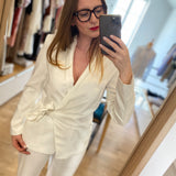 Veste de tailleur drapée pour cérémonie B340115 - Ecru - IKKS WOMEN