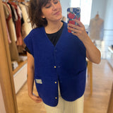 Veste sans manches en maille Gaelle - Indigo - DES PETITS HAUTS