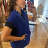 Veste sans manches en maille Gaelle - Indigo - DES PETITS HAUTS