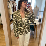 Veste tailleur imprimé en satin B340085 - Kaki - IKKS WOMEN