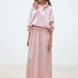 Veste courte en satin col volanté Dorian - Rose - SUNCOO