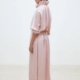 Veste courte en satin col volanté Dorian - Rose - SUNCOO
