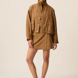 Veste courte oversize légère Leo ecorce - Camel - DES PETITS HAUTS
